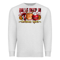 Oatmeal Heather balls deep in christmas spirit Premium Sweatshirt - CowhideDigitalArt