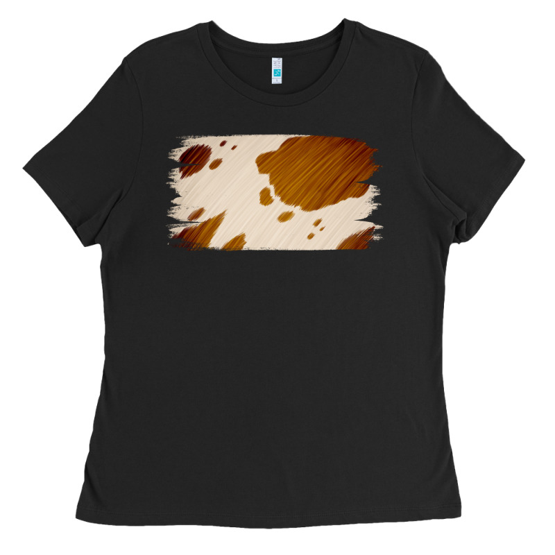 Cowhide Lightbrown Ladies Tee by Jasminsmagicworld | Teevron