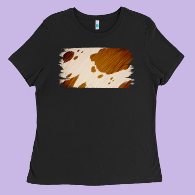 Cowhide Lightbrown Ladies Tee Designed By Jasminsmagicworld