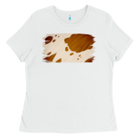 White Cowhide Lightbrown Ladies Tee - Jasminsmagicworld