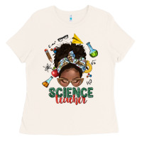 Bone science teacher afro messy bun Ladies Tee - NancyCooperArtShop