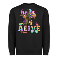 Black He is alive Easter Day Heavyweight Sweatshirt - CowGirlArtShop