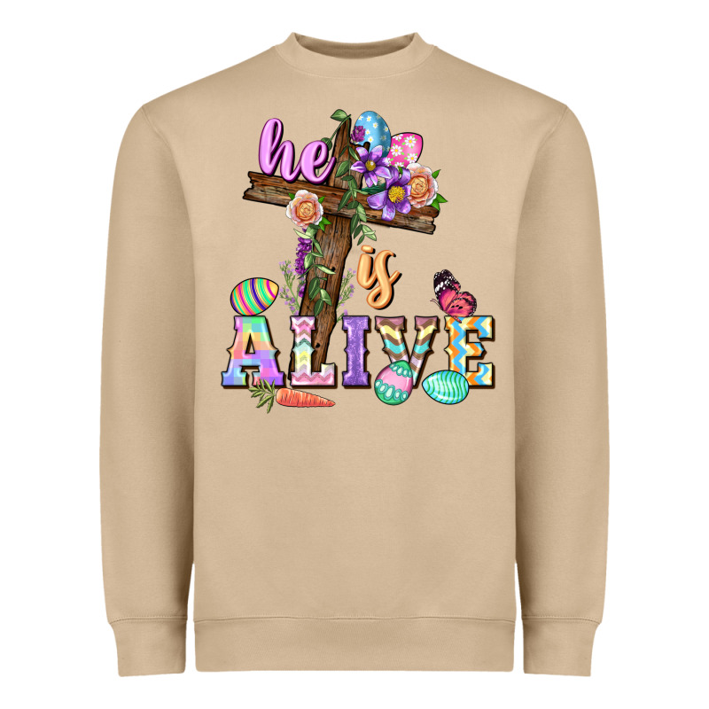 He Is Alive Easter Day Heavyweight Sweatshirt by CowGirlArtShop | Teevron