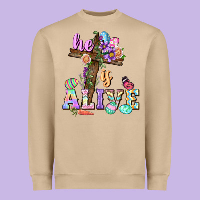 He Is Alive Easter Day Heavyweight Sweatshirt Designed By Cowgirlartshop