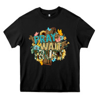 Black pray wait trust crosses christian Heavy Core Tee - NancyCooperArtShop