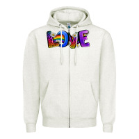 Oatmeal Heather Western Love LGBTQ+ Zipper Hoodie - BundleAndBundleShop