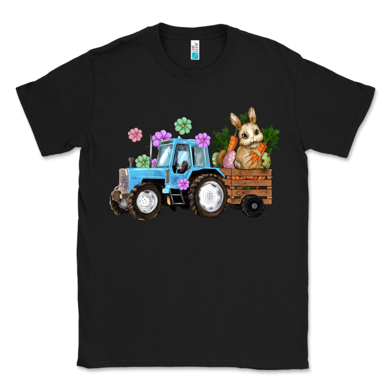 Easter Tracktor Bunny Carrot Flowers  Egg Classic Tee by RanaPortraitStore | Teevron