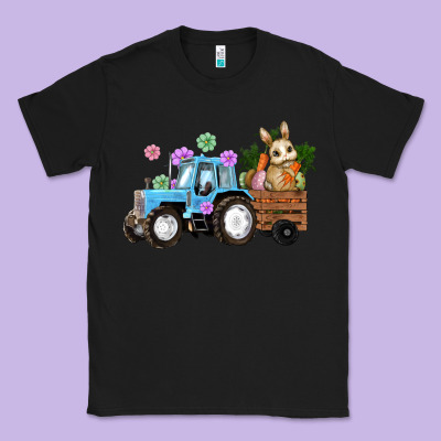 Easter Tracktor Bunny Carrot Flowers  Egg Classic Tee Designed By Ranaportraitstore