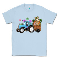Dusty Blue easter tracktor bunny carrot flowers  egg Classic Tee - RanaPortraitStore