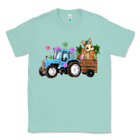 Seafoam easter tracktor bunny carrot flowers  egg Classic Tee - RanaPortraitStore