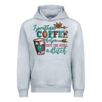 Heather Grey i pretend coffee helps but i'm still a bitch Urban Hoodie - Artiststas