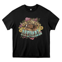 Black southern memal western flowers Heavy Core Tee - NancyCooperArtShop