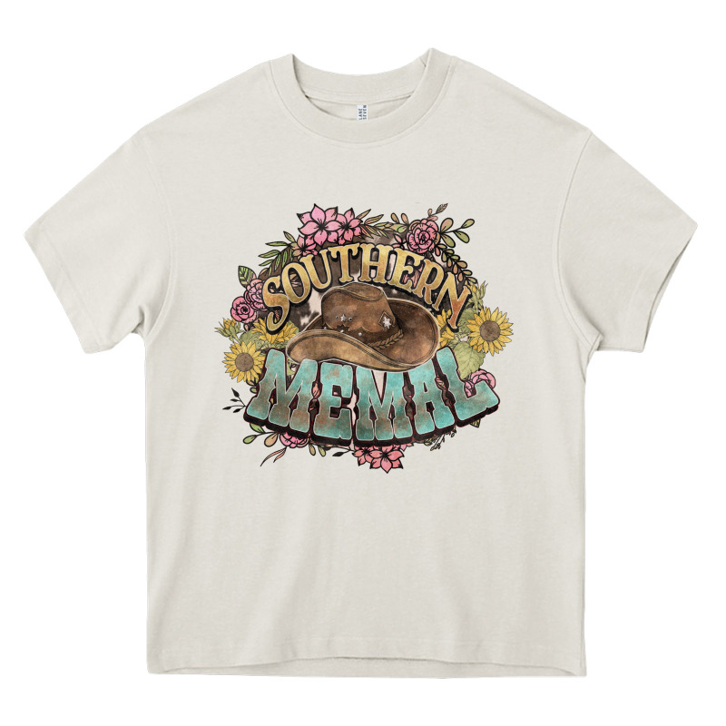 Southern Memal Western Flowers Heavy Core Tee by NancyCooperArtShop | Teevron