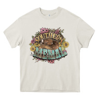 Cream southern memal western flowers Heavy Core Tee - NancyCooperArtShop