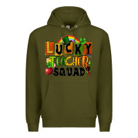 Army Green lucky teacher squad St. Patricks Day Premium Hoodie - FaDigitalArtStudio