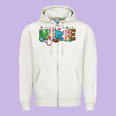 Easter Nurse Zipper Hoodie Designed By Bundleandbundleshop