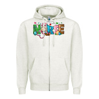 Oatmeal Heather Easter Nurse Zipper Hoodie - BundleAndBundleShop