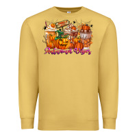 Antique Gold Thanks A Latte Autumn Vibes Premium Sweatshirt - CowhideDigitalArt