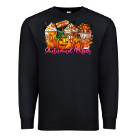 Black Thanks A Latte Autumn Vibes Premium Sweatshirt - CowhideDigitalArt
