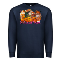 Navy Thanks A Latte Autumn Vibes Premium Sweatshirt - CowhideDigitalArt
