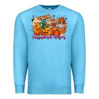 Ocean Blue Thanks A Latte Autumn Vibes Premium Sweatshirt - CowhideDigitalArt