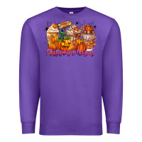 Purple Thanks A Latte Autumn Vibes Premium Sweatshirt - CowhideDigitalArt