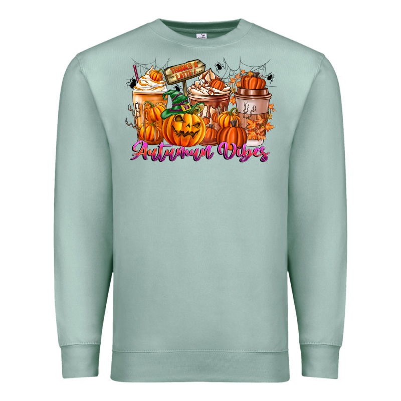 Thanks A Latte Autumn Vibes Premium Sweatshirt by CowhideDigitalArt | Teevron
