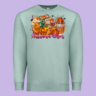 Thanks A Latte Autumn Vibes Premium Sweatshirt Designed By Cowhidedigitalart