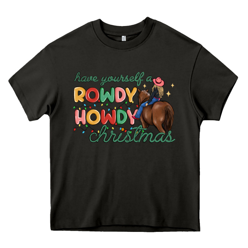 Have Yourself A Rowdy Howdy Christmas Heavy Core Tee by MaliasSmallBusiness | Teevron
