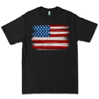 Black american flag distressed background Premium Tee - MaliasSmallBusiness
