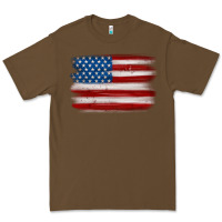 Cacao american flag distressed background Premium Tee - MaliasSmallBusiness