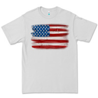 Dove Grey american flag distressed background Premium Tee - MaliasSmallBusiness