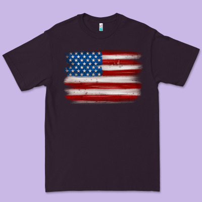 American Flag Distressed Background Premium Tee Designed By Maliassmallbusiness