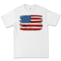 White american flag distressed background Premium Tee - MaliasSmallBusiness