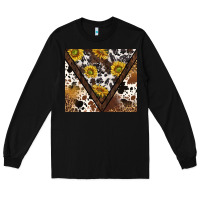 Black western sunflowers and cowhide tumbler tbs Long Sleeve Tee - TumblerDesignByShophia