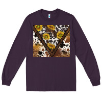 Plum western sunflowers and cowhide tumbler tbs Long Sleeve Tee - TumblerDesignByShophia