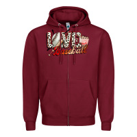 Burgundy love baseball Zipper Hoodie - FaDigitalArtStudio