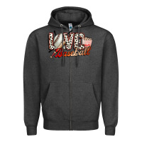 Charcoal Heather love baseball Zipper Hoodie - FaDigitalArtStudio
