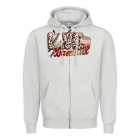 Dove Grey love baseball Zipper Hoodie - FaDigitalArtStudio