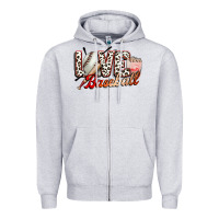 Heather Grey love baseball Zipper Hoodie - FaDigitalArtStudio