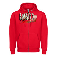 Red love baseball Zipper Hoodie - FaDigitalArtStudio