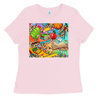 Bubblegum Pink school elements Ladies Tee - NancyCooperArtShop