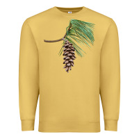 Antique Gold white pine cone Premium Sweatshirt - LillyAllenDesigns