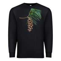 Black white pine cone Premium Sweatshirt - LillyAllenDesigns