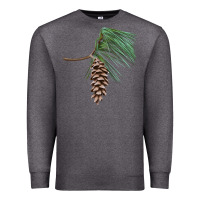 Charcoal Heather white pine cone Premium Sweatshirt - LillyAllenDesigns