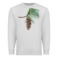 Dove Grey white pine cone Premium Sweatshirt - LillyAllenDesigns