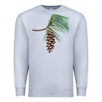Heather Grey white pine cone Premium Sweatshirt - LillyAllenDesigns