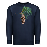 Navy white pine cone Premium Sweatshirt - LillyAllenDesigns