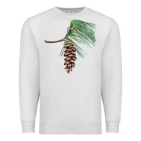 Oatmeal Heather white pine cone Premium Sweatshirt - LillyAllenDesigns