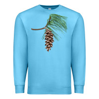 Ocean Blue white pine cone Premium Sweatshirt - LillyAllenDesigns